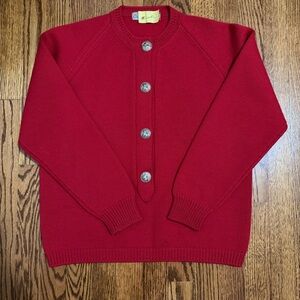 Cortina Ski Company Vintage Red Crewneck Sweater Wool Made in Italy Size Small